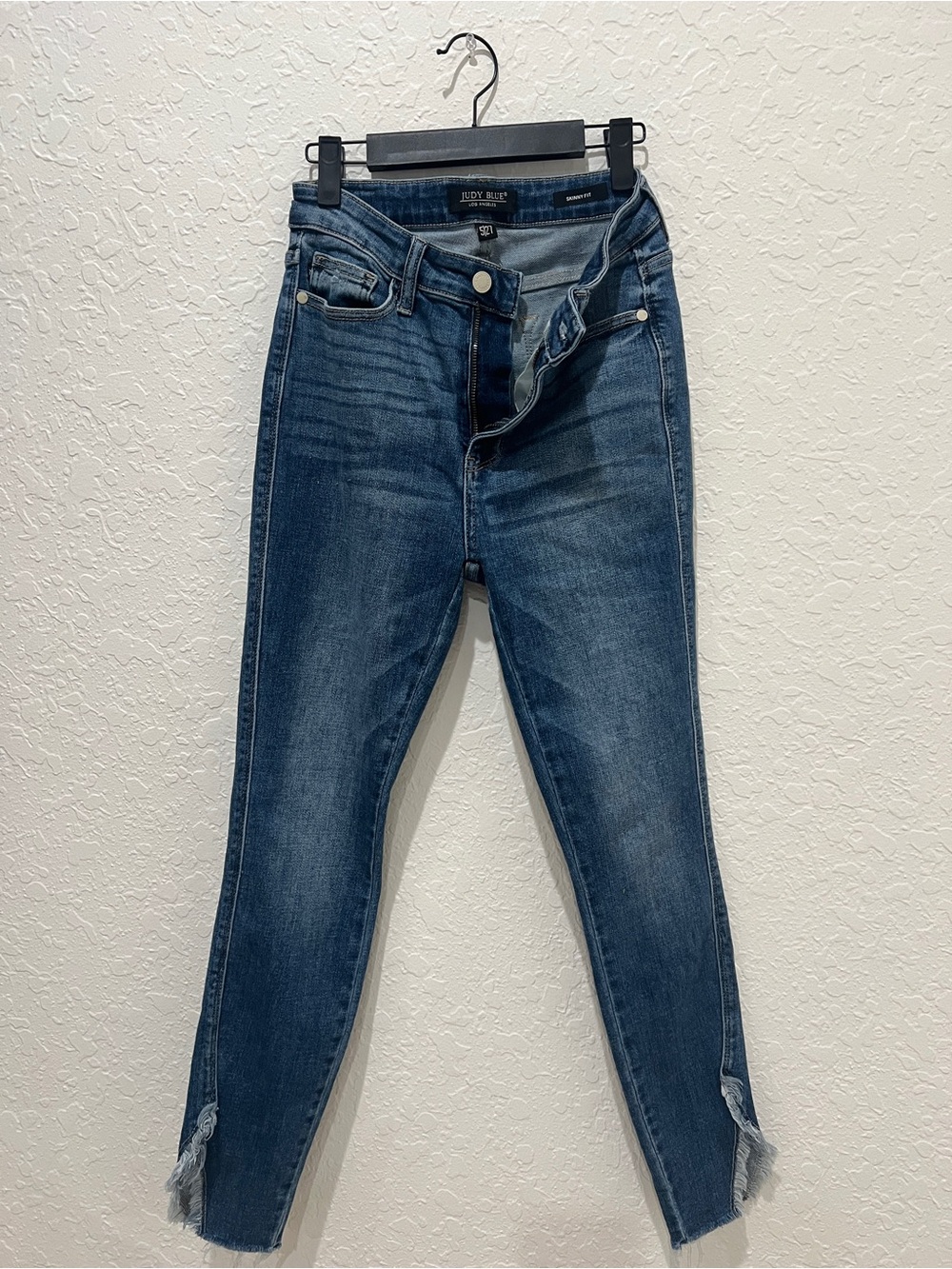 Judy Blue Medium Wash High-Rise Skinny Jeans with Ankle Slit